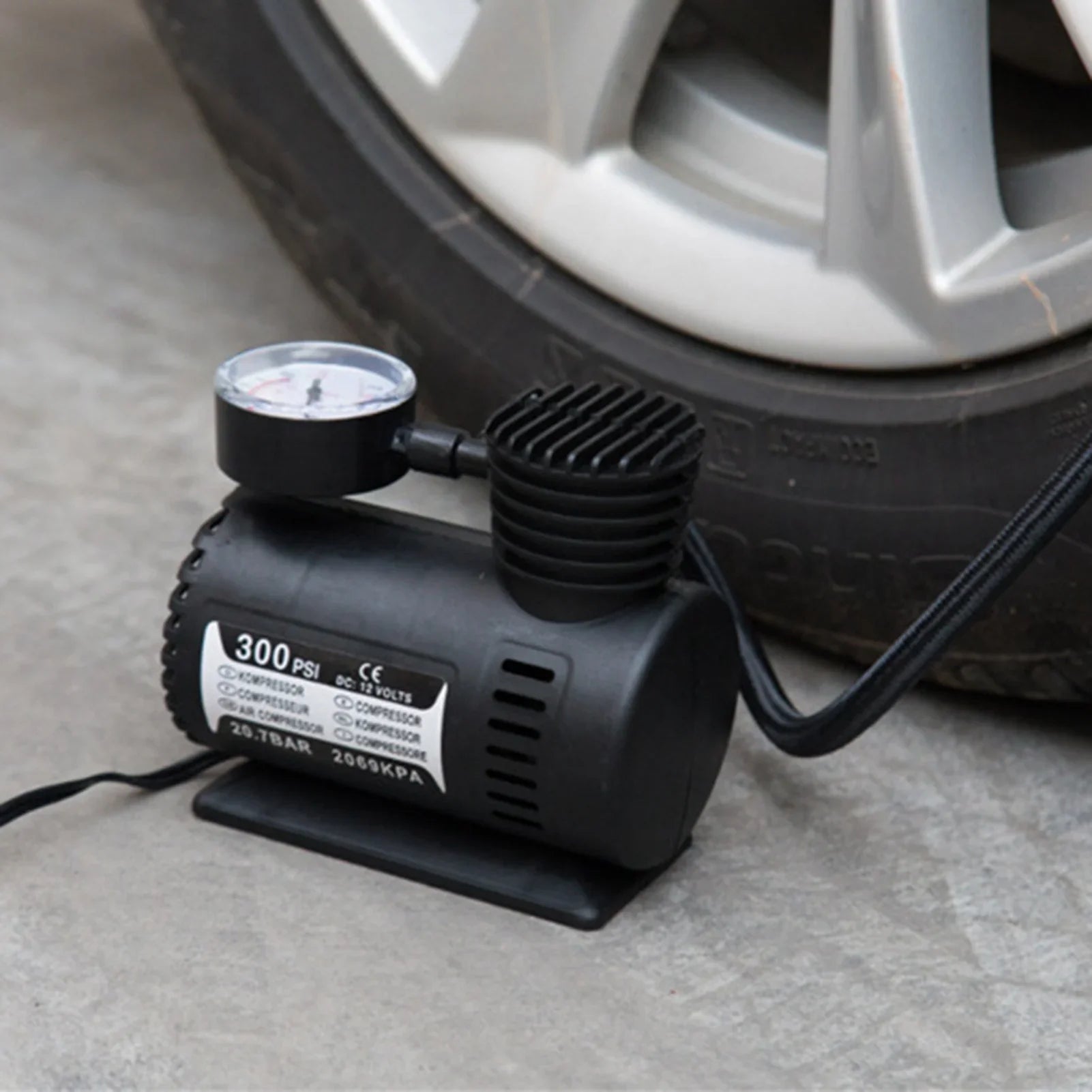 Portable Air Pump Inflator  Compact Car Tire & Multi-Purpose Air Compressor