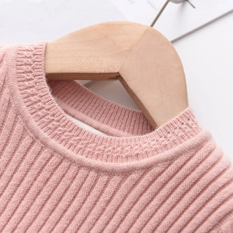 Girls Red Long Sleeve Sweater Tutu Party Dress Christmas New Year's Outfit Knee-Length Casual Cotton Polyester Turtleneck