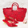2022 Rivet Style Women Shoes and Bag to Match in Color matching High Quality