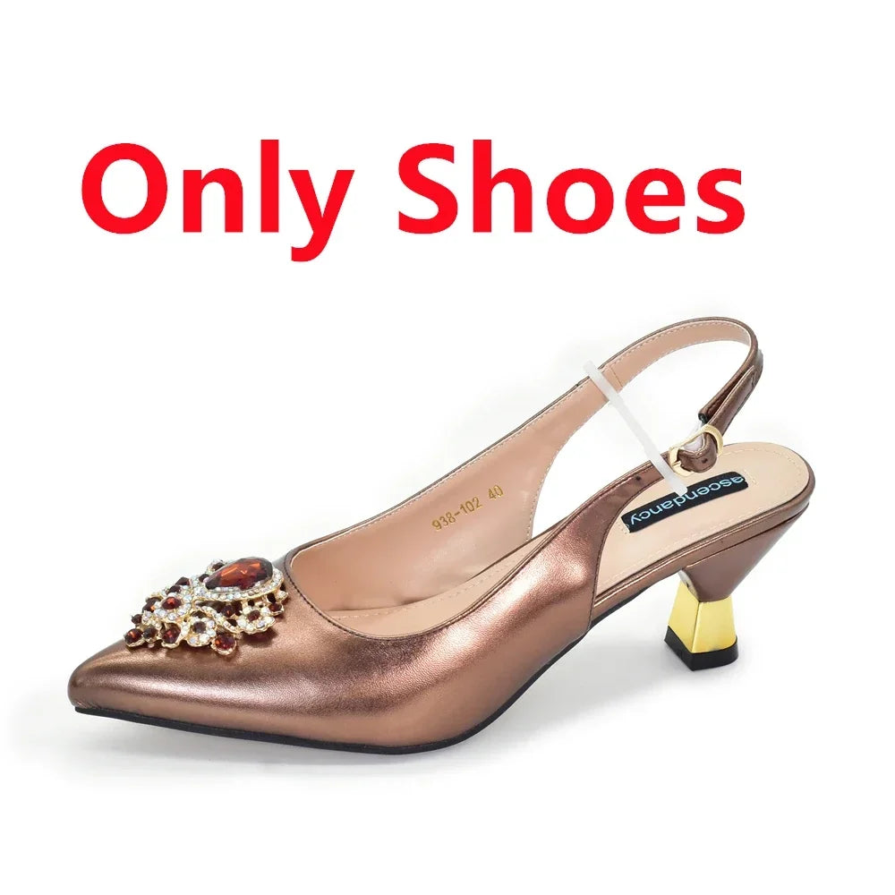 New Fashion Women Shoes and Bags To Match Set Nigeria Party Italian Shoe and