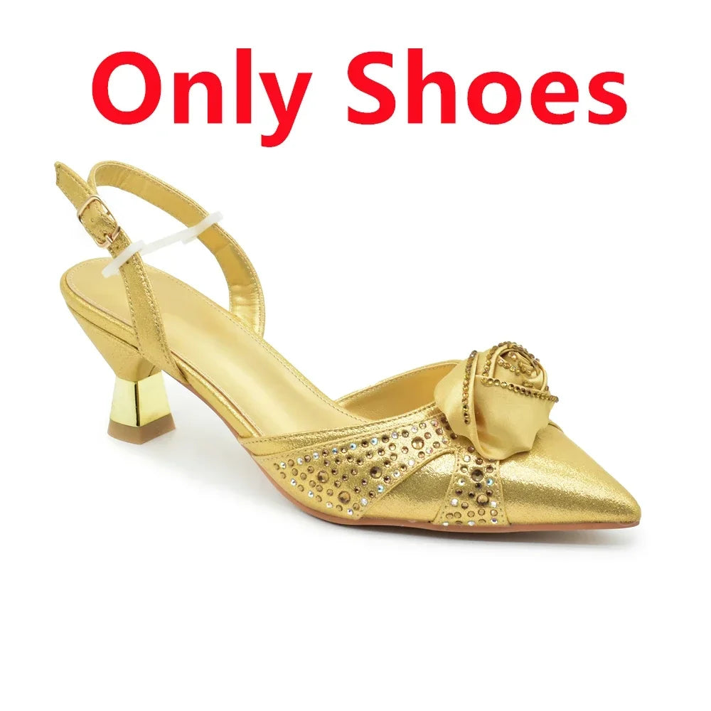 New Fashion Women Shoes and Bags To Match Set Nigeria Party Women's Pumps with