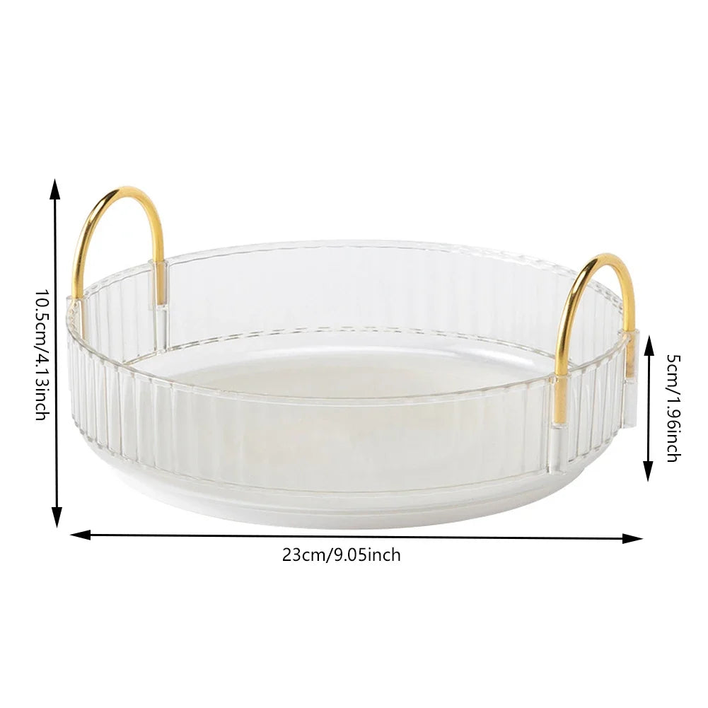 360 Degree Rotating Makeup Organizer Light Luxury Skincare Holder Rack Versatile Space-Saving for Dressing Table Washing Table