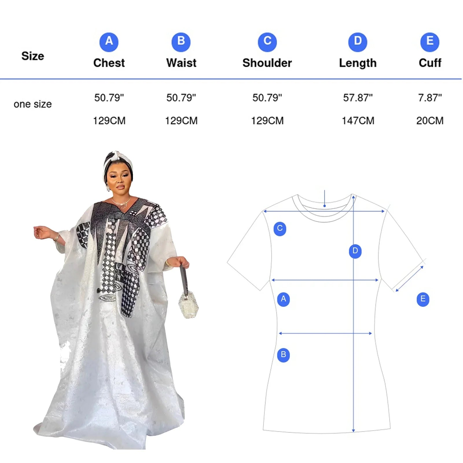 African Dress For Women's Plus Size Dress Bazin Riche Embroidery Floor Long Dress With Scarf