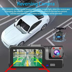 3 Lens Dash Cam 1080P Front, Rear & Interior Car Camera with WiFi & Night Vision