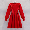 Women's Solid Color Casual Knit Sweater Pullover Autumn Winter Dress