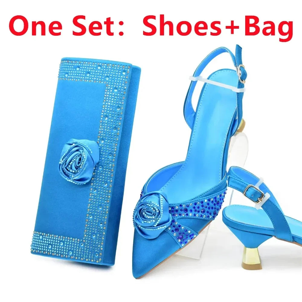 New Fashion Women Shoes and Bags To Match Set Nigeria Party Women's Pumps with