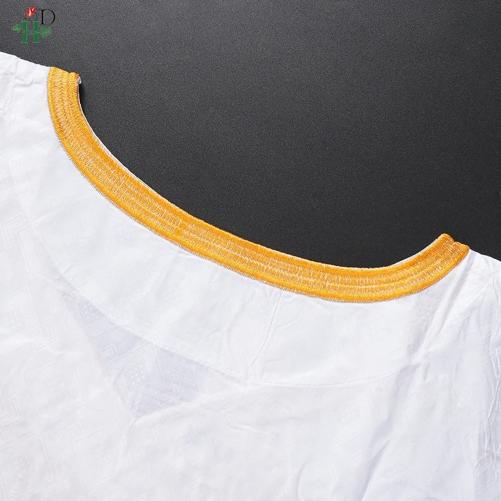 Family Matching African Wedding Outfits For Husband and Wife Bazin Riche Robes Custom Couple Dashiki Set Boy Kid white Dress
