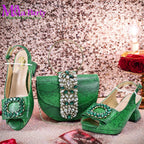 2025 Autumn New Design Specials Italian Women Shoes and Bag Set Comfortable Mid