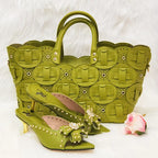 2022 Rivet Style Women Shoes and Bag to Match in Color matching High Quality