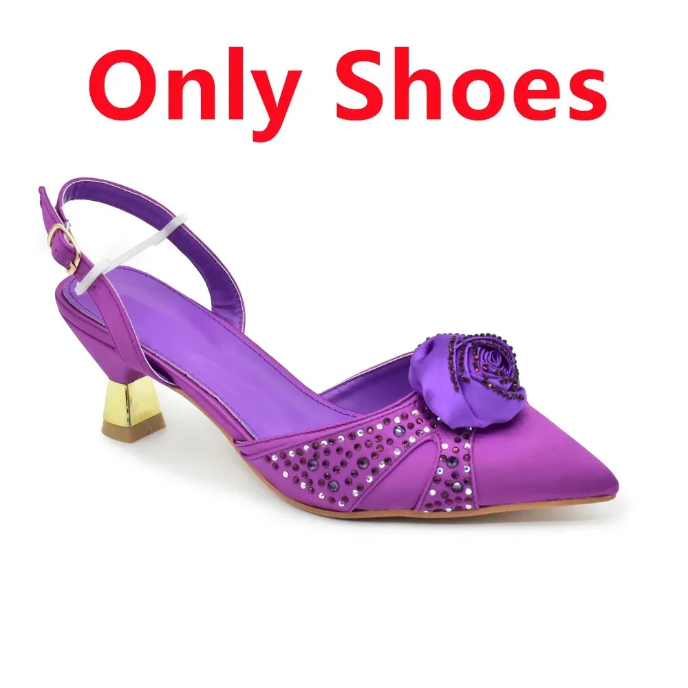 New Fashion Women Shoes and Bags To Match Set Nigeria Party Women's Pumps with