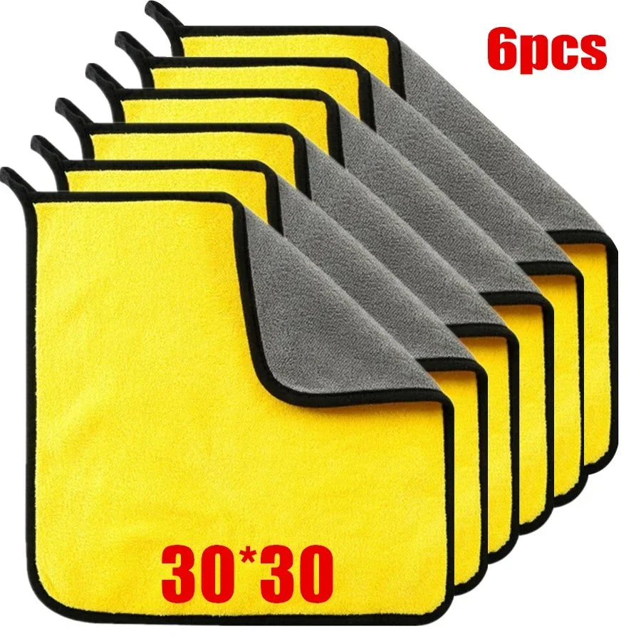 Microfiber Car Cleaning Towels (2/6PCS)  Extra Soft High Absorption Drying Cloths