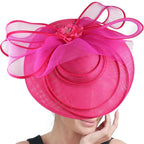 Elegant Wedding Big Size Fascinator Hat Women Flower Multimodal Hair Top Clips
