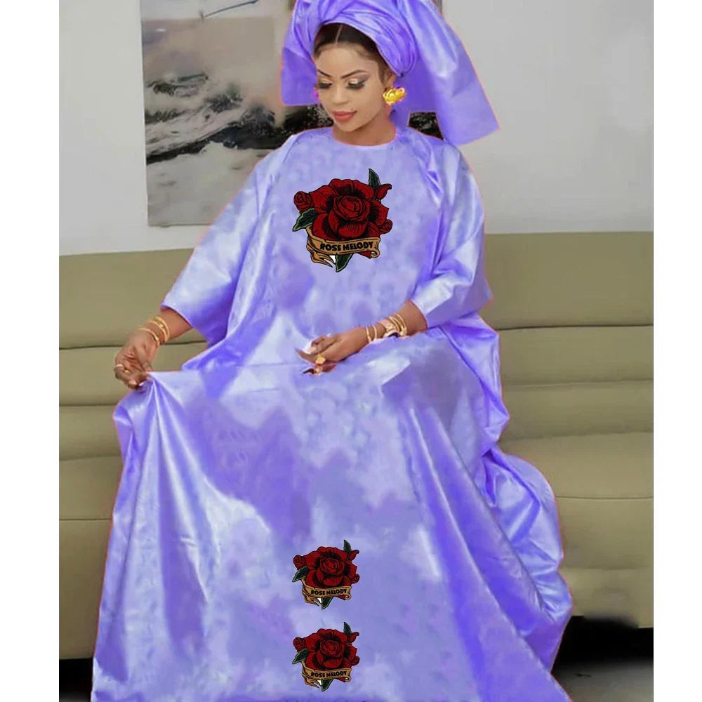 Bazin Rich Dresses For Women Traditional African Evening Gowns For Party And