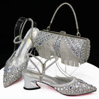 Italian Design Three-Dimensional Women's Bags And Ladies Heel Shoes