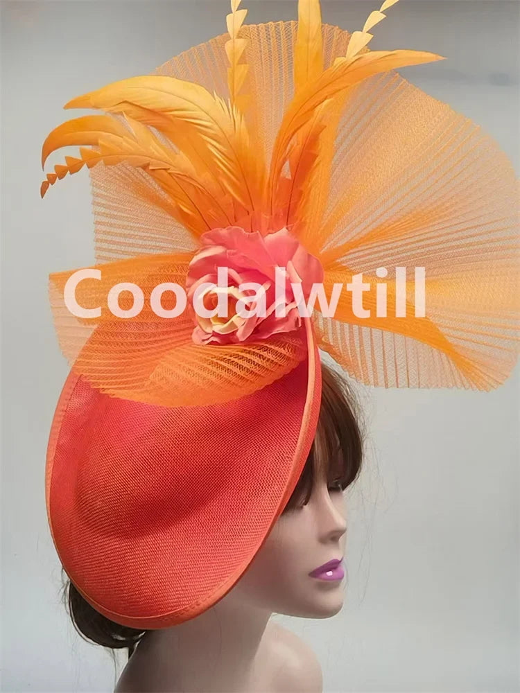 Elegant Flower Fascinator Pillbox Cap Wedding Women Fascinator Hat Headband