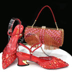 Italian Design Three-Dimensional Women's Bags And Ladies Heel Shoes