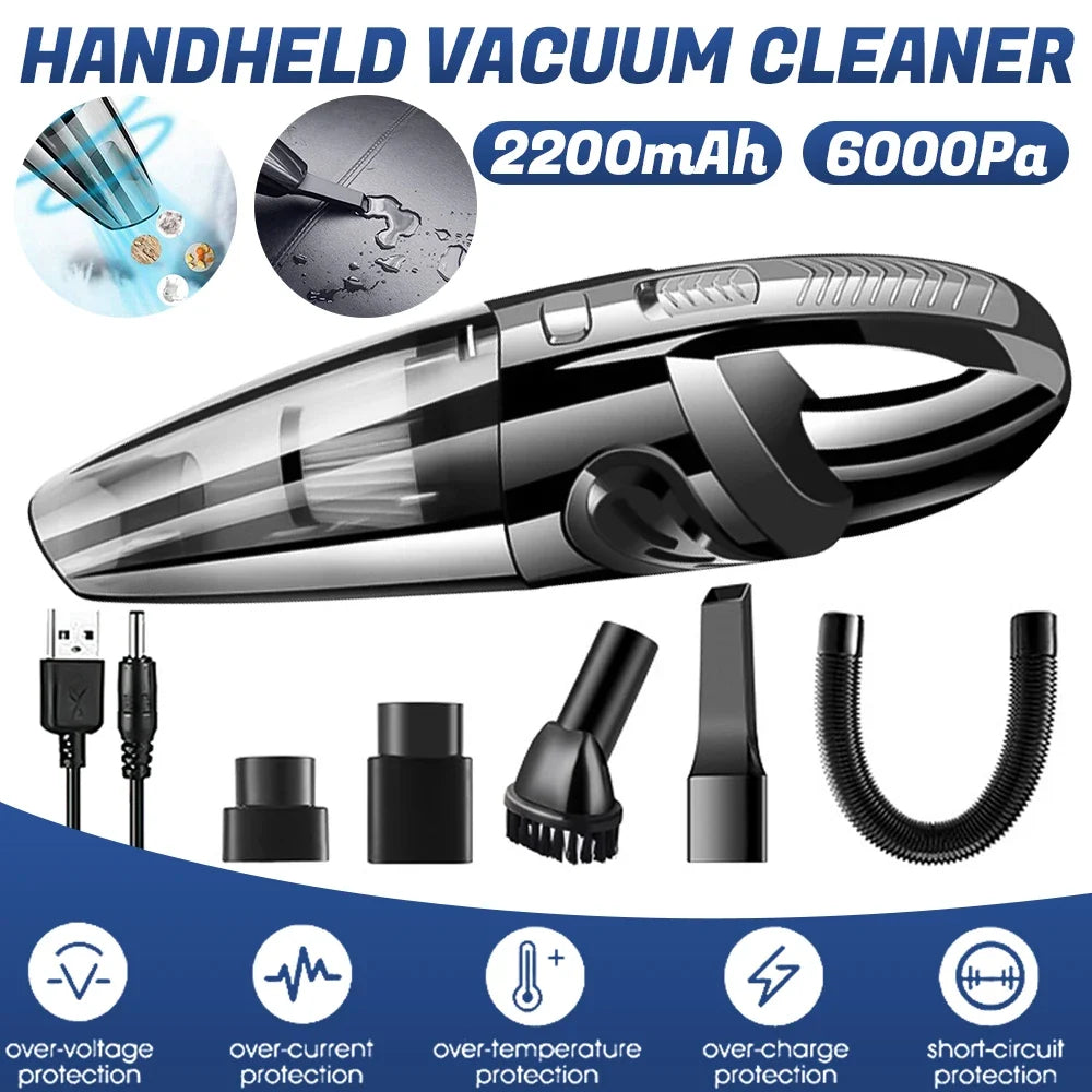 12000PA Cordless Car Vacuum Cleaner Wireless Handheld Wet & Dry Cleaner (USB Charging)