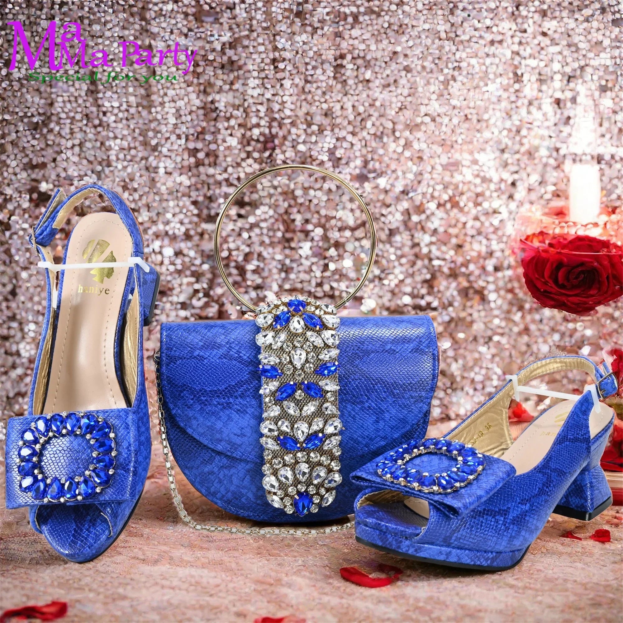 2025 Autumn New Design Specials Italian Women Shoes and Bag Set Comfortable Mid