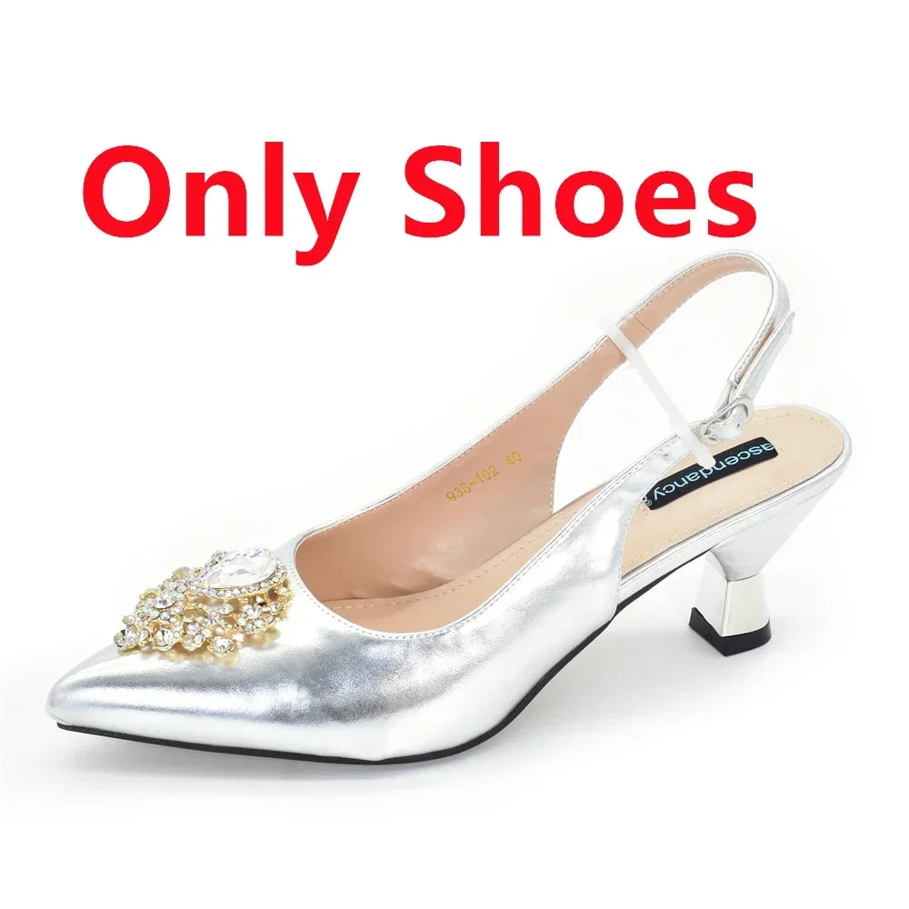 New Fashion Women Shoes and Bags To Match Set Nigeria Party Italian Shoe and