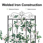 Large Tall Metal Garden Trellis, Plant Climbing Aid, Lattice Antirust Border, Outdoor Yard, 2Pcs