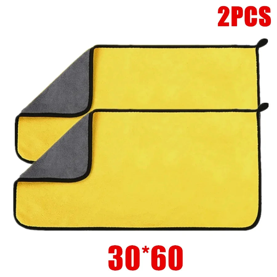 Microfiber Car Cleaning Towels (2/6PCS)  Extra Soft High Absorption Drying Cloths