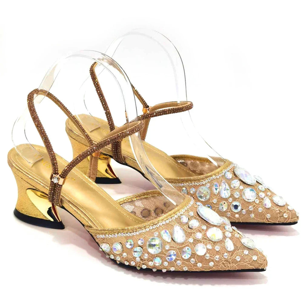 Italian Design Three-Dimensional Women's Bags And Ladies Heel Shoes