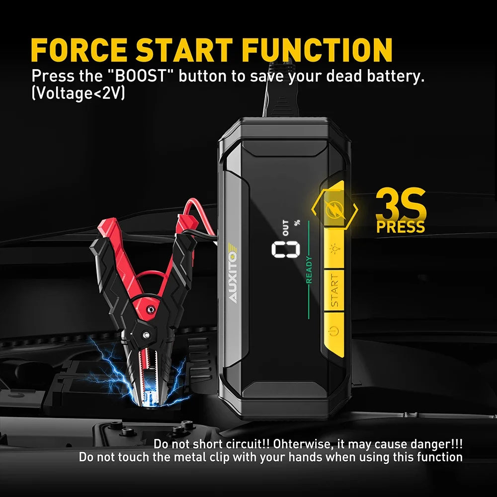 20000mAh Car Jump Starter Portable 12V Battery Booster & Quick Charge Power Bank