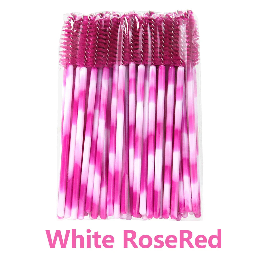 ANNAFRIS 50Pcs  Disposable Eyelash  Brush Soft Head Crystal Eyebrow Brush Lash Extension Brush  Mascara Wand Makeup Tool