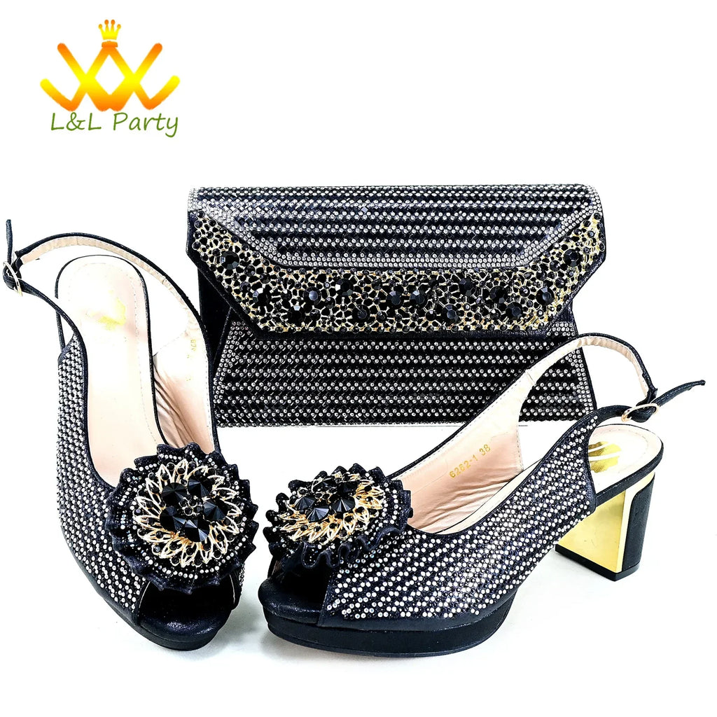 2025 Special New Arrivals Italian Women Shoes and Bag to Match in Green Color