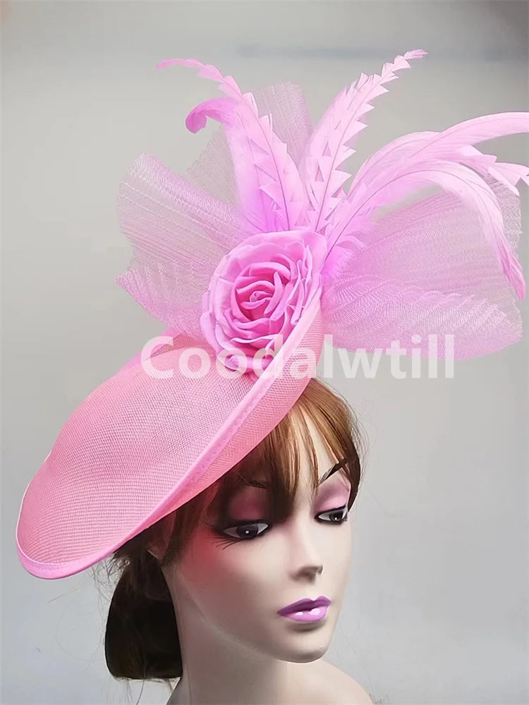 Elegant Flower Fascinator Pillbox Cap Wedding Women Fascinator Hat Headband