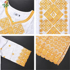 Family Matching African Wedding Outfits For Husband and Wife Bazin Riche Robes Custom Couple Dashiki Set Boy Kid white Dress