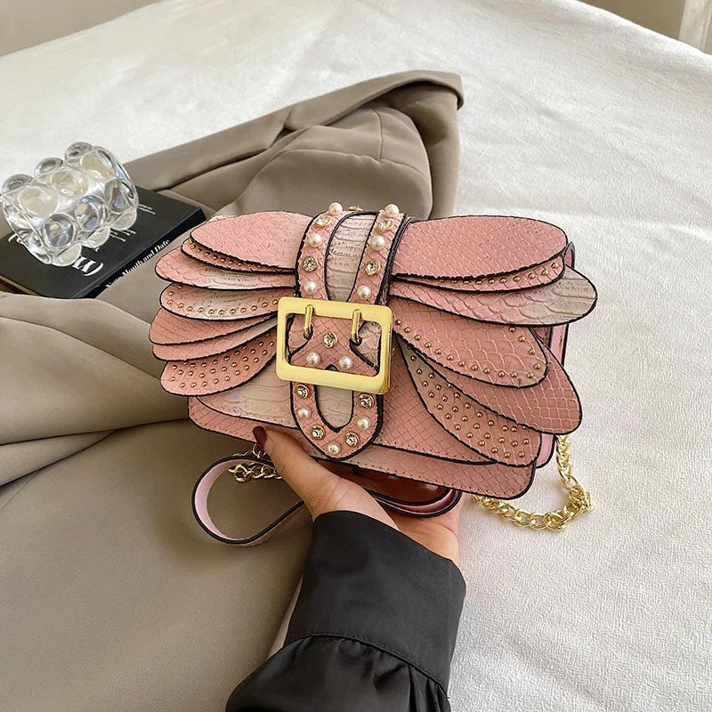 2024 New Handmade Rivet Butterfly Wing Crossbody Bag Women Designer Handbag And