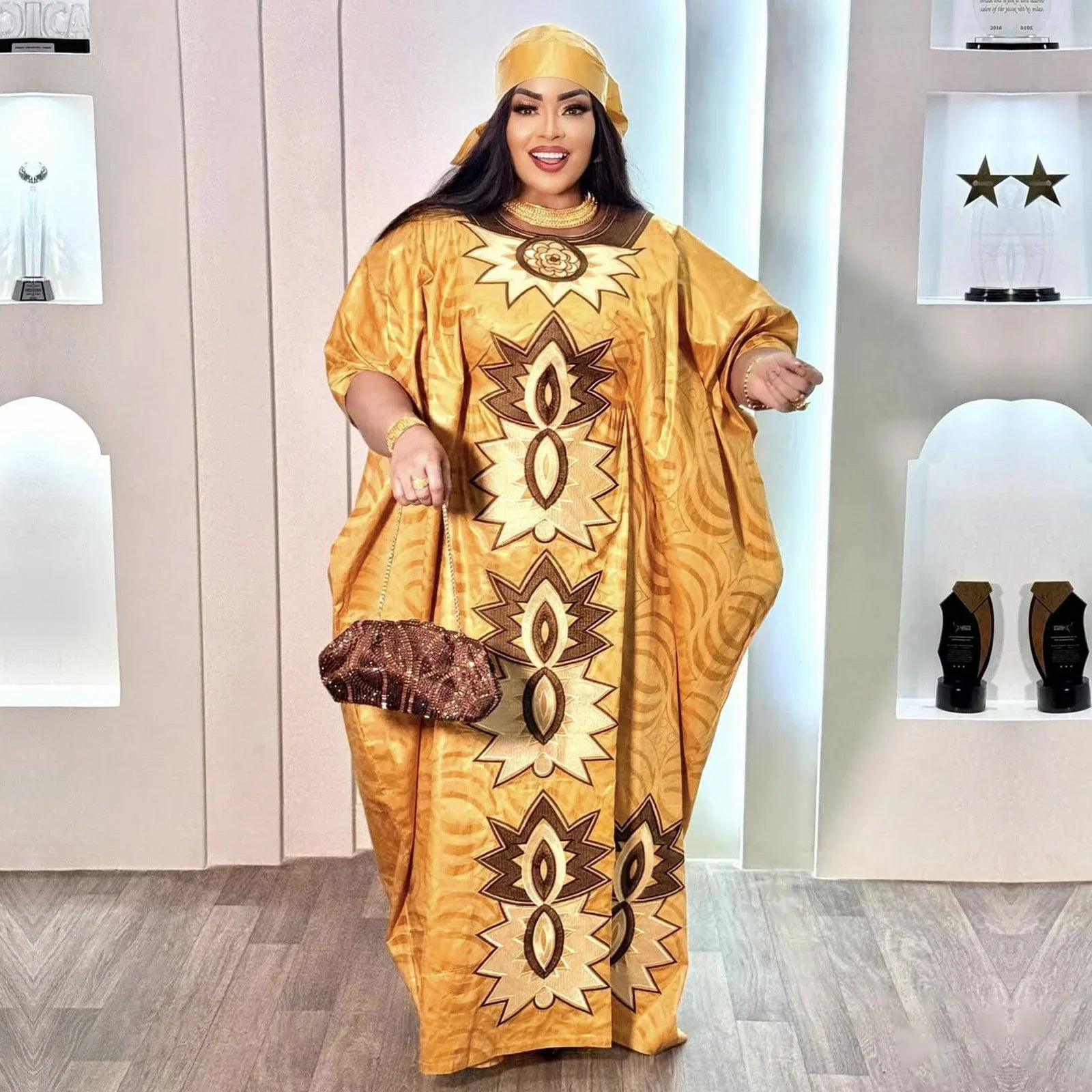 African Attire For Women Abaya Embroidery Plus Size Elegant Party Dress