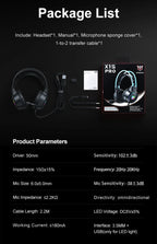 ONIKUMA RGB Gaming Headphones with HD Flexible Mic 3.5mm Gaming Headsets For PC Xbox PS4 PS5 Switch Computer Games