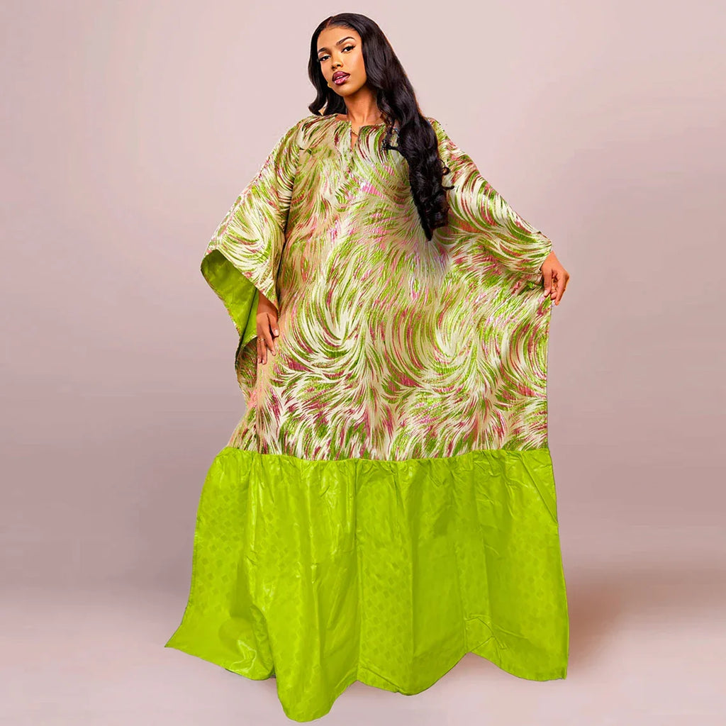 2025 New Arrival African Women Brocade Wedding Dress Dashiki Embroidery With