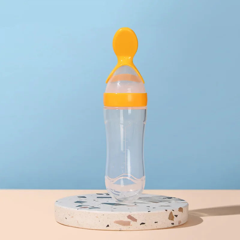 Zinezee Baby Feeding Bottle – Silicone Spoon Milk & Cereal Feeder