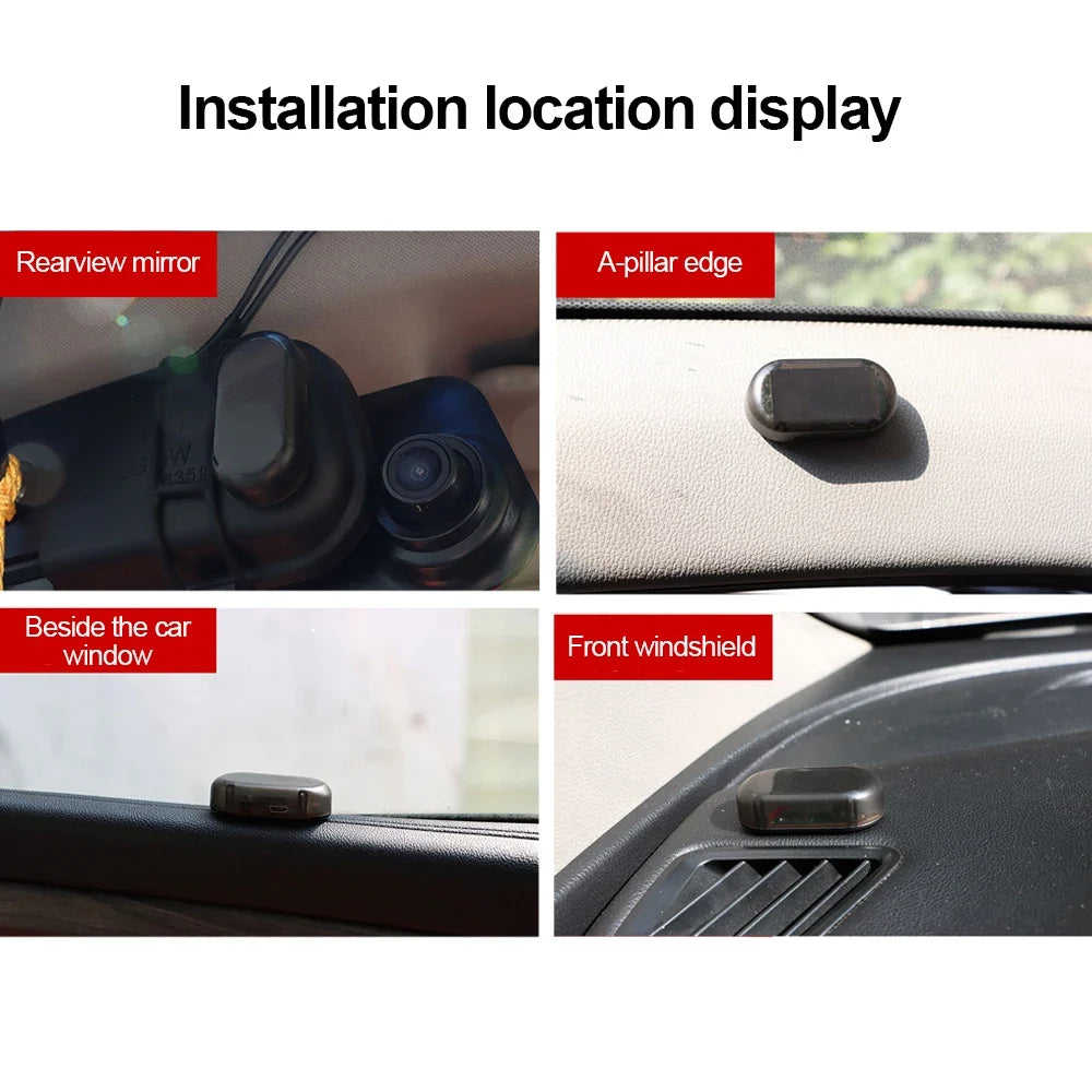 Solar Car Security Light LED Flashing Anti-Theft Warning Light (Dummy Alarm)