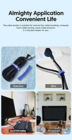Toocki 5m Organizer Cable Management Tearable Organizador Cables 10mm Width Winder Ties Phone Accessories Wire Cord Organizer