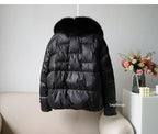 Women's White Duck down Jacket 2025 Winter Collection Real Faux Fur Collar Hair Puffer Coat Vintage Street wear