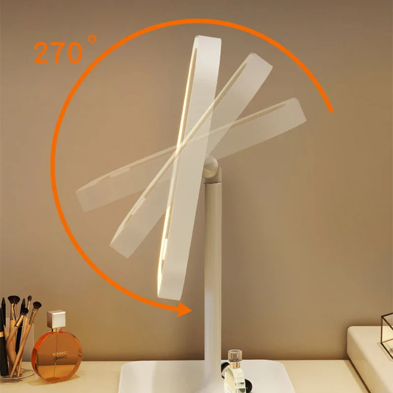Modern LED Makeup Mirror – 3-Color Light Touch Vanity Mirror with Adjustable Brightness