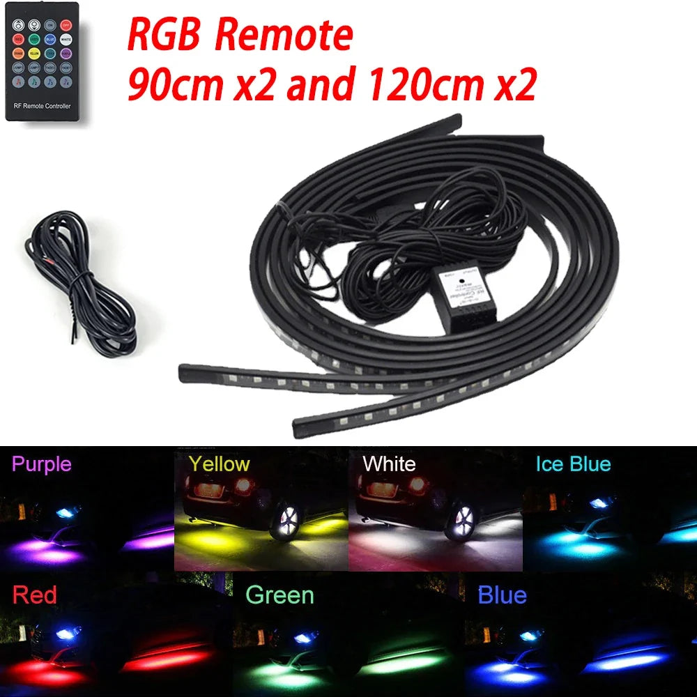 RGB Car Underglow LED Lights  Flexible 12V Underbody Ambient Light with App Control