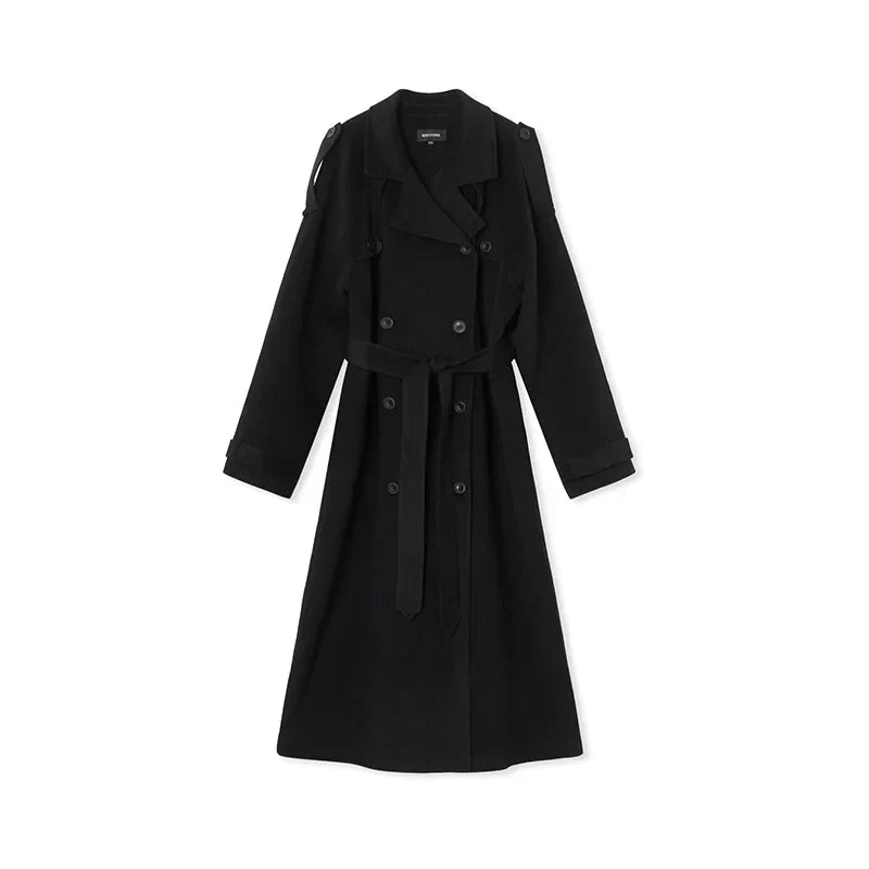 Women's Winter Double Breasted Long Sleeve Lapel Blends Jacket