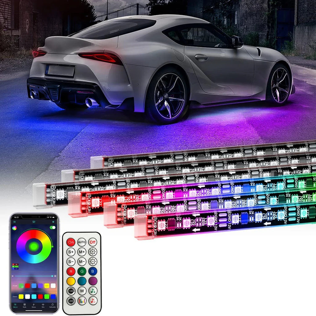 RGB Car Underglow LED Lights  Flexible 12V Underbody Ambient Light with App Control