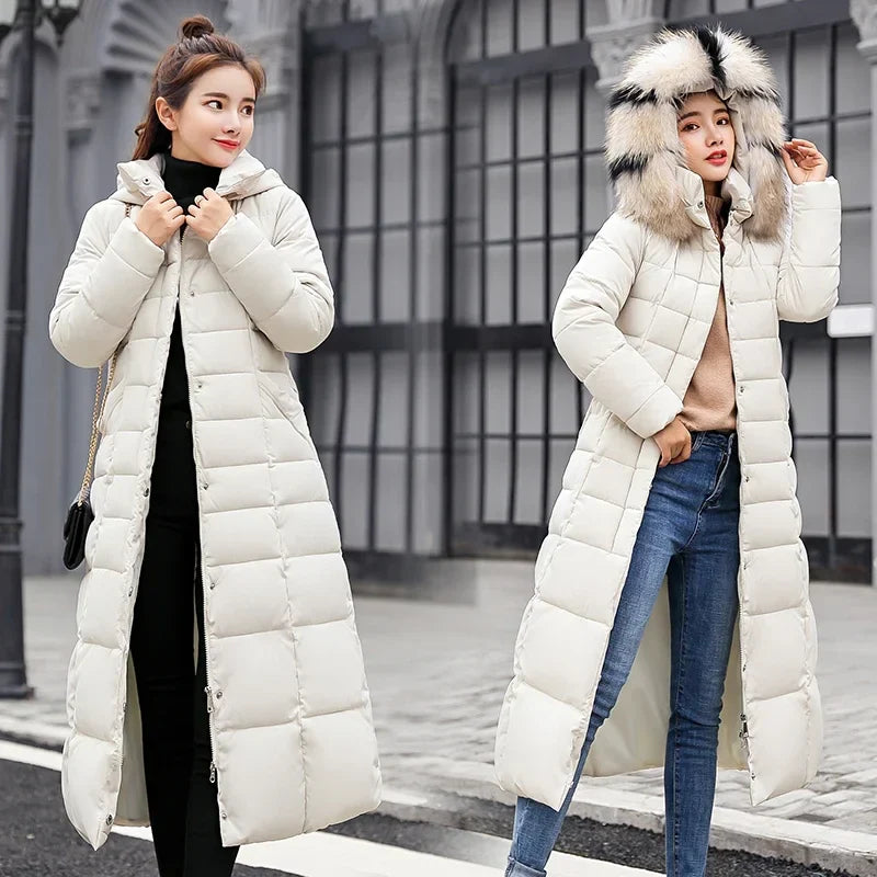 Women's Fashionable Comfortable Bow Belt Fox Fur Collar Coat