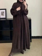 Elegant Knitted 3 Piece Set Women Long Cardigan Coat Sleeveless Vest High Waist A-line Long Skirt
