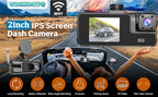 3 Lens Dash Cam 1080P Front, Rear & Interior Car Camera with WiFi & Night Vision