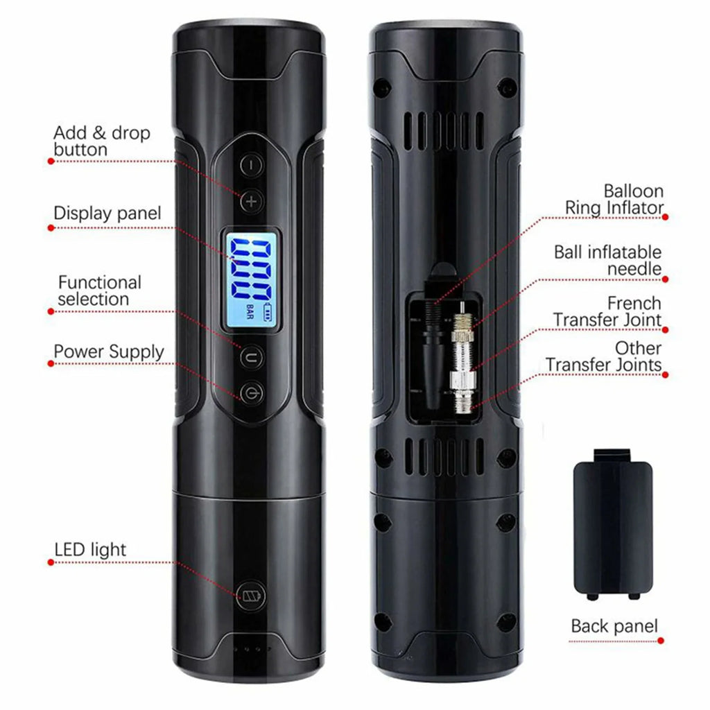Portable Air Pump Inflator  Compact Car Tire & Multi-Purpose Air Compressor