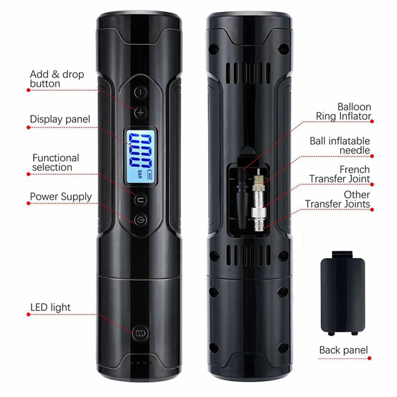 Portable Air Pump Inflator  Compact Car Tire & Multi-Purpose Air Compressor