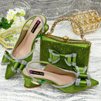Women's Low Heels Shoes and Bags Italian Set