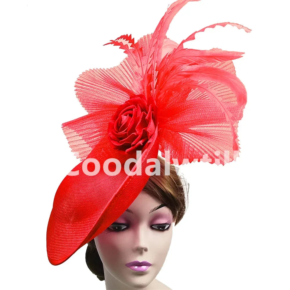 Elegant Flower Fascinator Pillbox Cap Wedding Women Fascinator Hat Headband